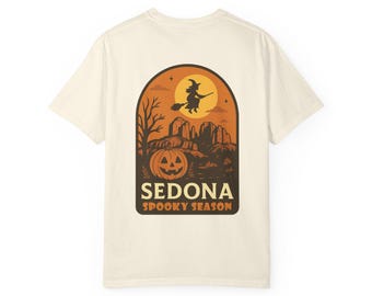 Sedona Spooky Season T-Shirt: Unisex Garment-Dyed Cotton Tee