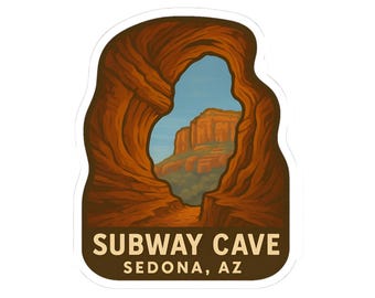 Sedona Subway Cave Sticker, Adventure Travel Decal