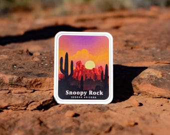 Sedona Sunset Snoopy Rock Sticker