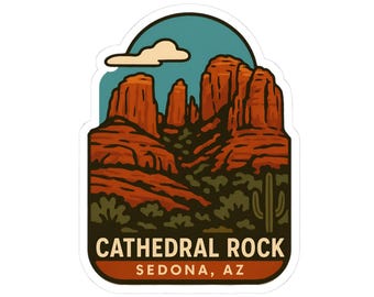 Cathedral Rock Sticker | Sedona AZ Scenic Decal, Outdoor Lover Gift