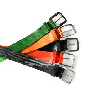 Leather belts in different colors