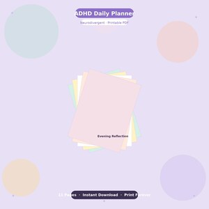 Titre d'Esty Agenda quotidien TDAH PDF imprimable | Agenda neurodivergent | Dopamine Menu | brise-paralysie des tâches | Téléchargement instantané