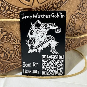 Référence rapide avec lien QR pour le D&D et les jeux sur table, code QR avec lien de site Web vers le profil du monstre, du personnage, de l'emplacement ou de l'article