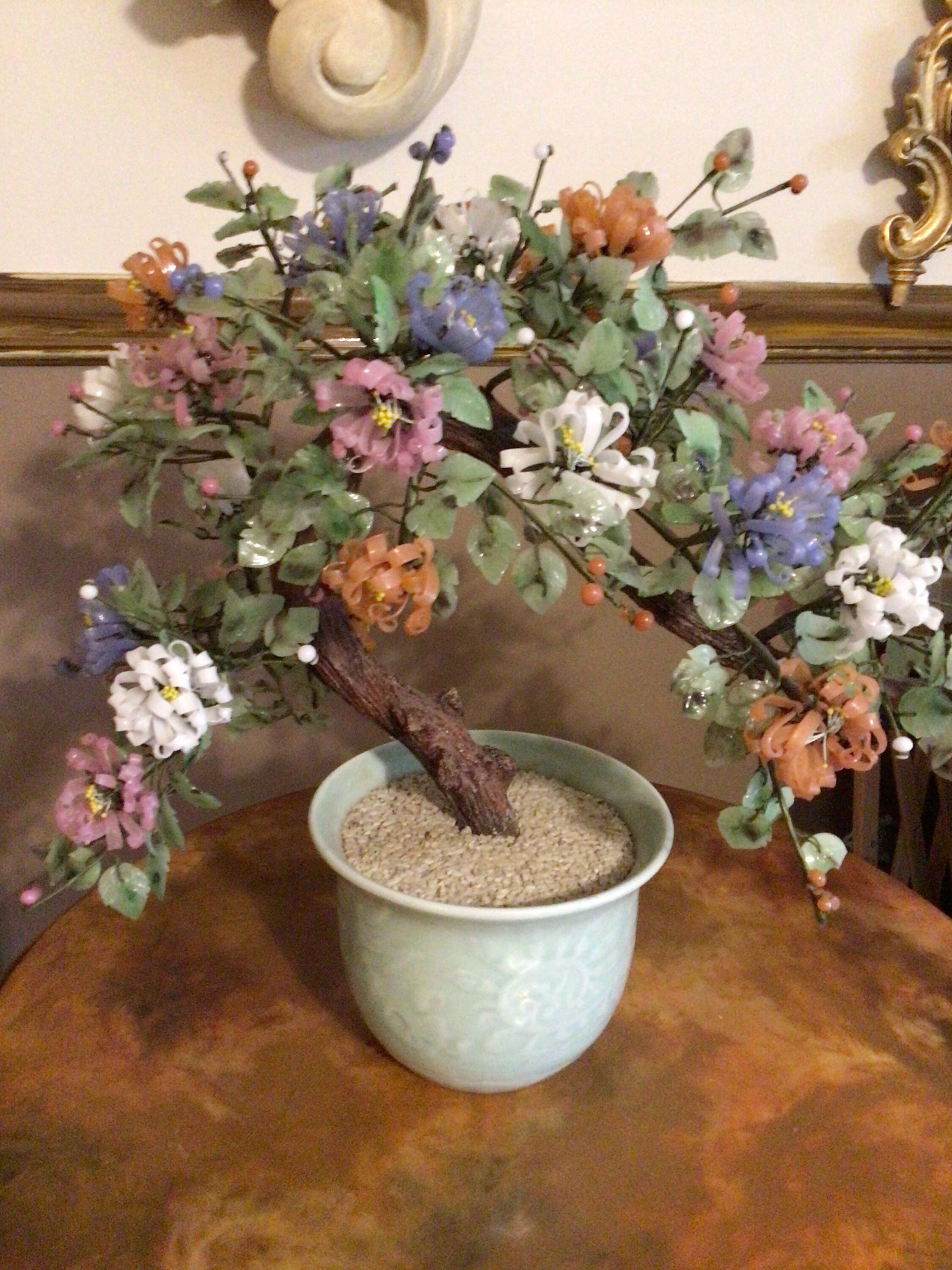 VINTAGE CHINOISERIE JADE and Hardstone Bonsai Planter