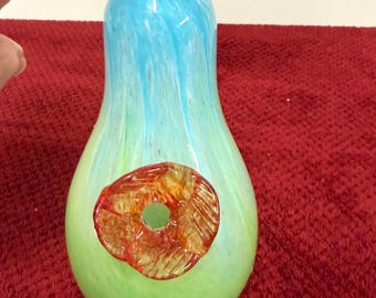 Hand Blown Glass HANGING HUMMINGBIRD FEEDER