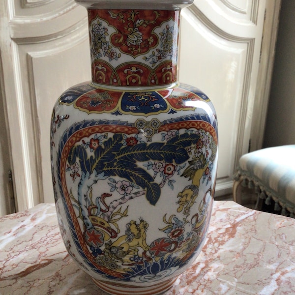 VINTAGE ARDALT CHINOISERIE Foo Dog Vase Ceramiche Artistiche Made In Italy