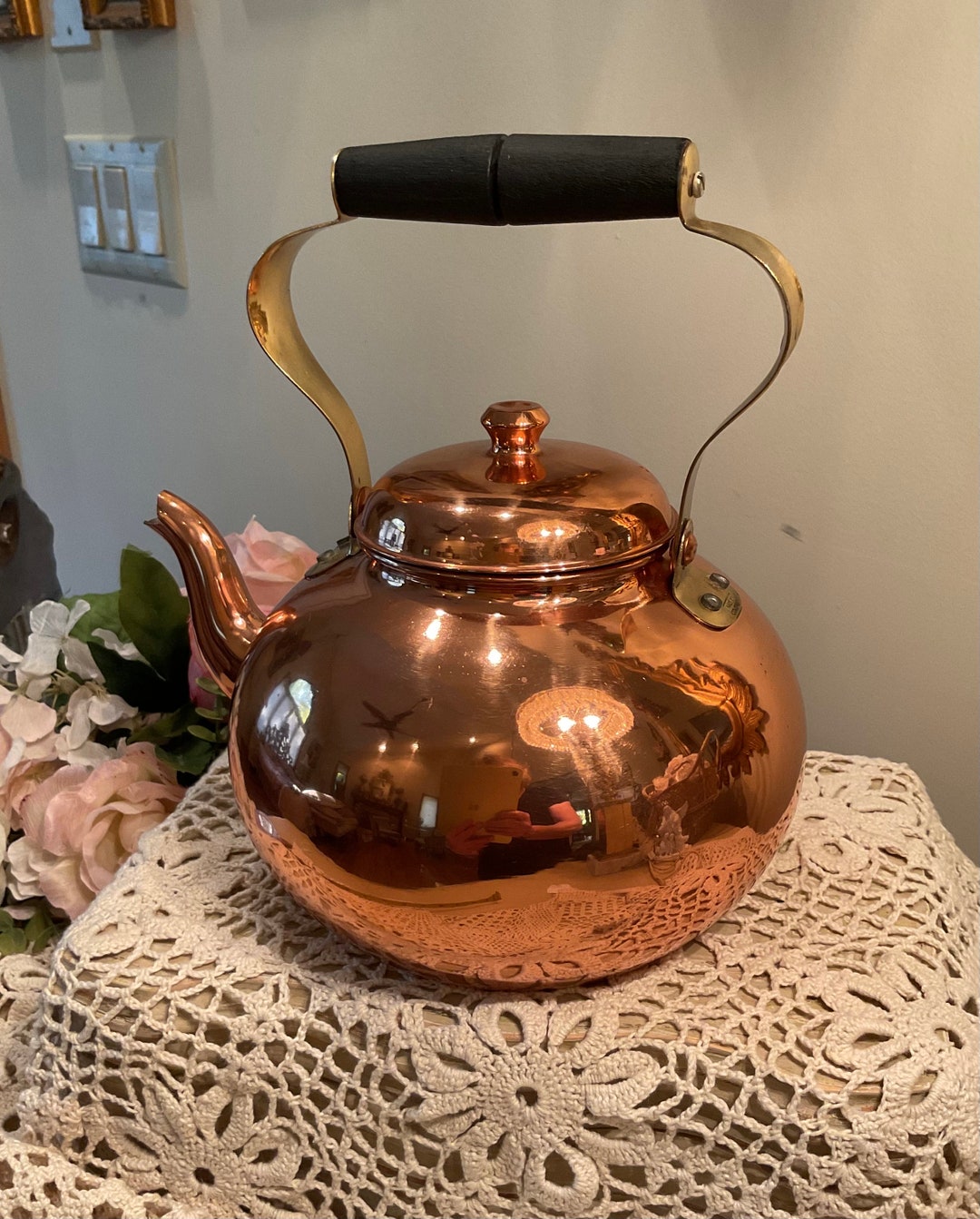 Vintage COPPER/BRASS KETTLE Made in Columbia/ Stove Top - Etsy