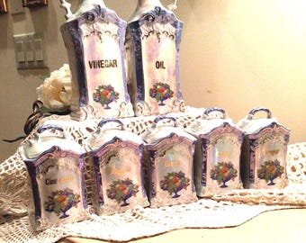 RANSBURG ランズバーグ キャニスター 缶 6点セット 黄色 花 Ransburg Canister Set 