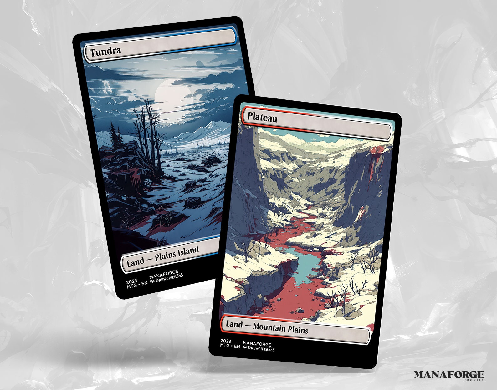 Studio Ghibli Dual Land Proxies Full Art MTG Basic Lands Set Volume One Etsy