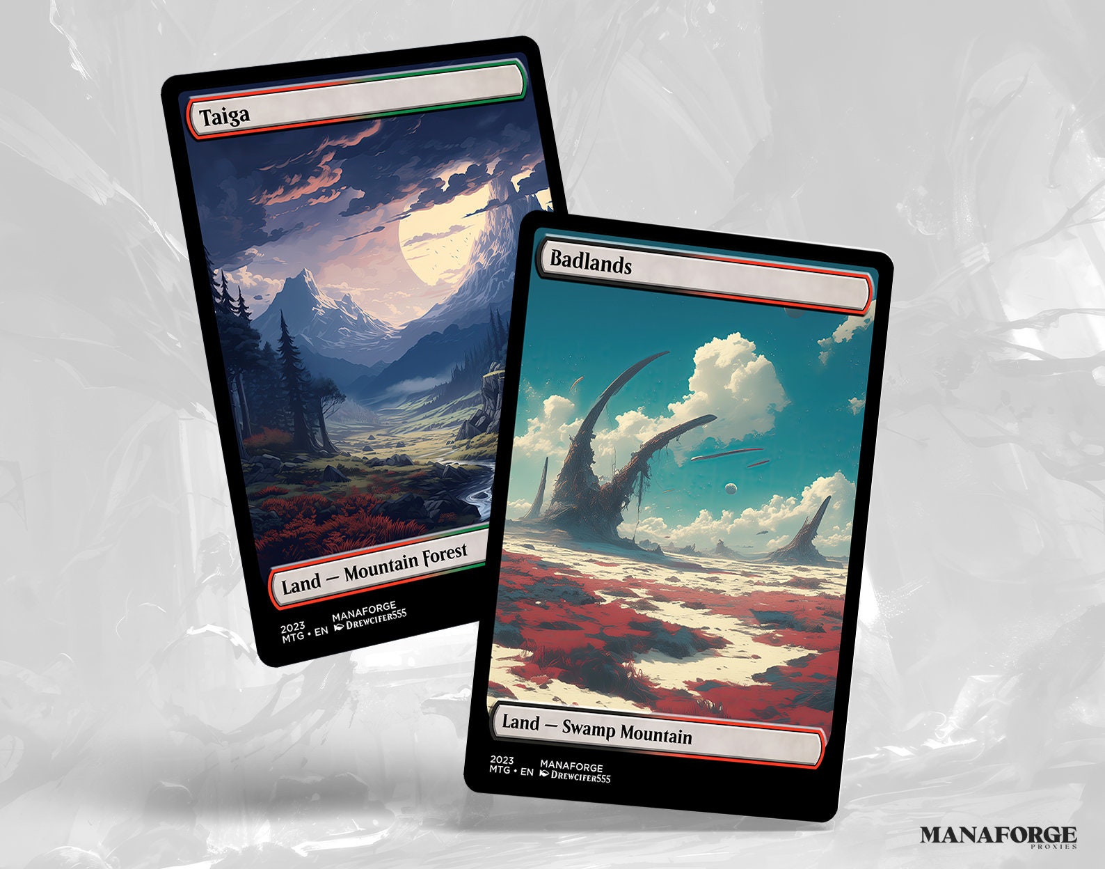 Studio Ghibli Dual Land Proxies Full Art MTG Basic Lands Set Volume One Etsy