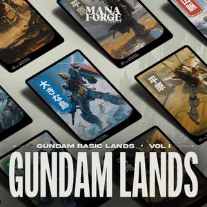 Paquete de tierras básicas de Gundam / Anime con arte completo Mobile Suit Gundam Magic the Gathering: Conjunto de proxy de tierras básicas, volumen uno, proxies MTG personalizados