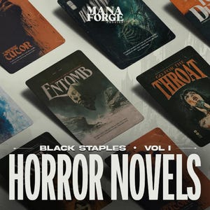 Vintage horrorromans Black Staples Full Art MTG-proxyset - deel één, aangepaste magische kaarten voor Commander Play