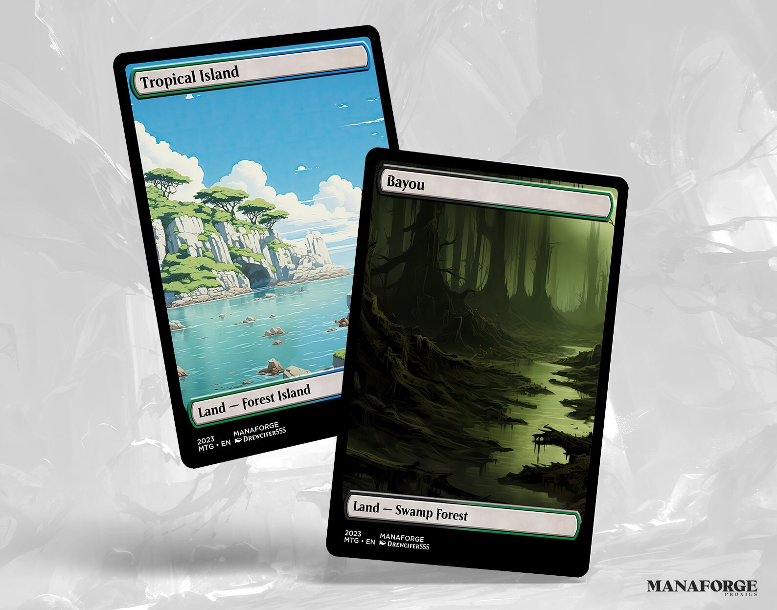 Studio Ghibli Dual Land Proxies Full Art MTG Basic Lands Set Volume One Etsy