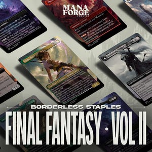 Final Fantasy Borderless Heftklammern – Band II | Foil & Non-Foil Full-Art MTG Proxy Set - Sephiroth, Yuna und Ultima