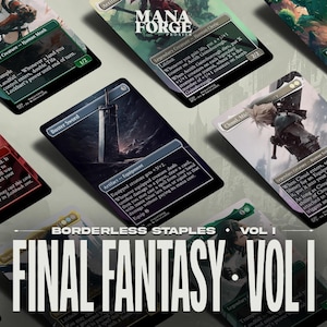 Set Proxy de Final Fantasy MTG Vol. 1 / Cartas EDH de MTG Commander con arte completo, con Cloud, Tifa, Aerith, Noctis y más / Proxys de Magic the Gathering