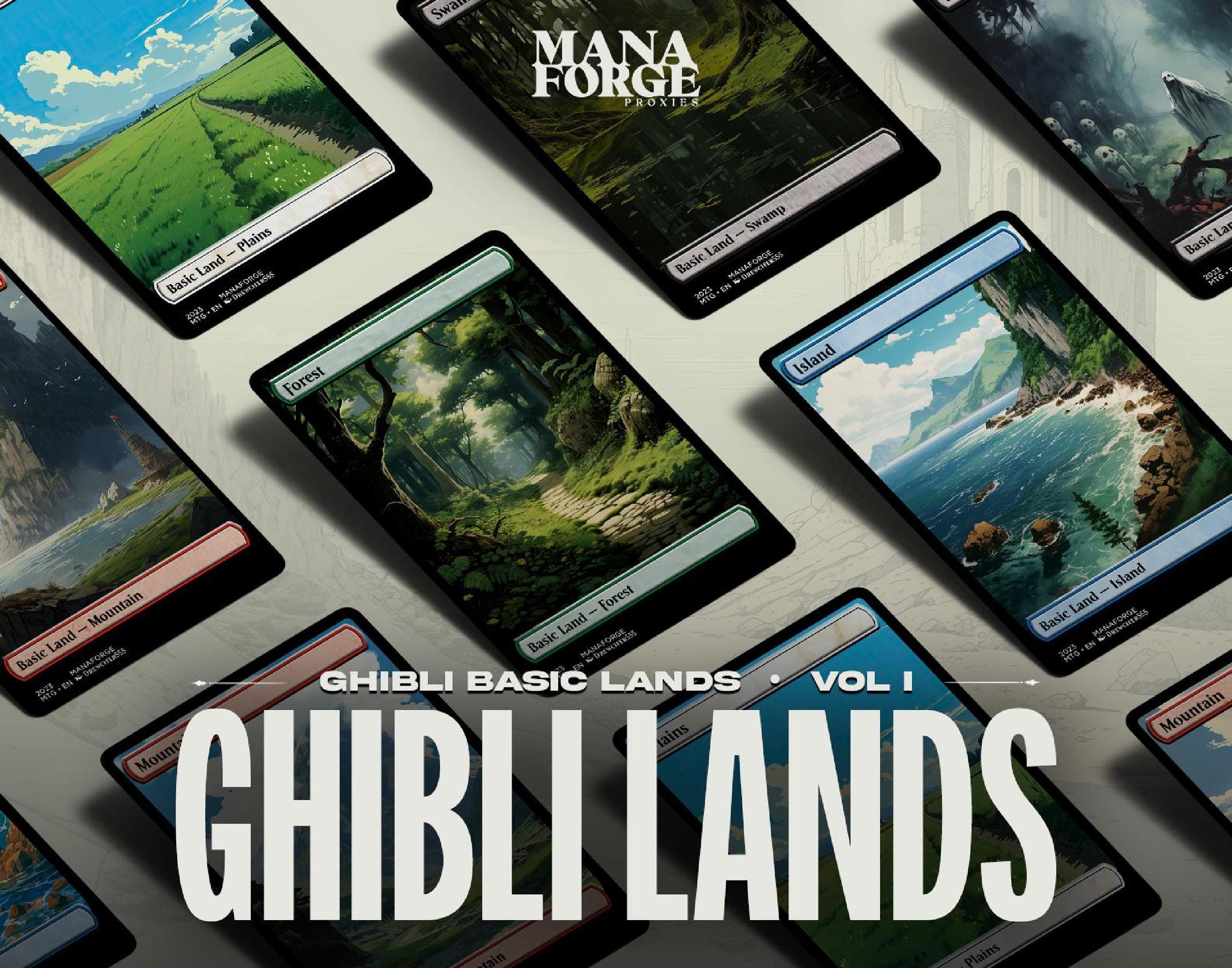 Studio Ghibli Basic Land Proxies Full Art MTG Basic Lands Set Volume One, Custom Magic the Gathering Cards