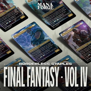 Final Fantasy Borderless Heftklammern – Band IV | Cid, Zeitloser Handwerker | 10 Einzigartige Full-Art Varianten | Foil & Non-Foil MTG Proxies