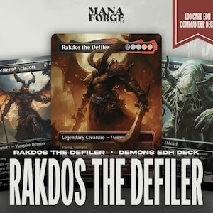 MTG Commander Deck Rakdos the Defiler – Custom Art EDH Proxy 100 Cards & Bonus Tokens