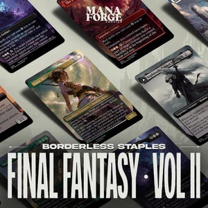 Final Fantasy Borderless Staples – Volumen II / Set Proxy MTG con y sin foil y arte completo – Sephiroth, Yuna y Ultima