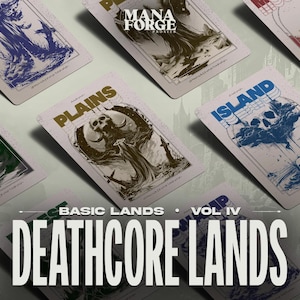 Set de tierras básicas de Deathcore Brutalism con arte completo, MTG Proxies, volumen cuatro, cartas personalizadas de Magic the Gathering