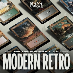 Paquete de tierras duales retro modernas con marco retro de arte completo, juego de proxies MTG de tierras duales, cartas personalizadas de Magic: The Gathering