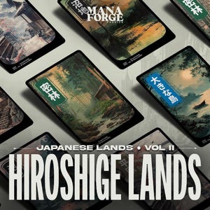 Utagawa Hiroshige Basic Lands Set Japanse aquarel Full Art MTG Proxy's Volume Two, Custom Magic the Gathering-kaarten
