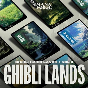 Studio Ghibli Basic Land Proxy's Full Art Anime MTG Basic Lands Set Volume Two, Custom Magic the Gathering Proxy Lands voor Commander Play