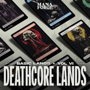 Deathcore Basic Lands-set Full Art MTG-proxy's deel zes, aangepaste Magic the Gathering-kaarten voor Commander Play