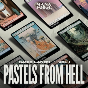 Ensemble complet Pastels from Hell Basic Lands, procurations MTG – Ensemble Magic the Gathering Land personnalisé pour commandant et jeu occasionnel