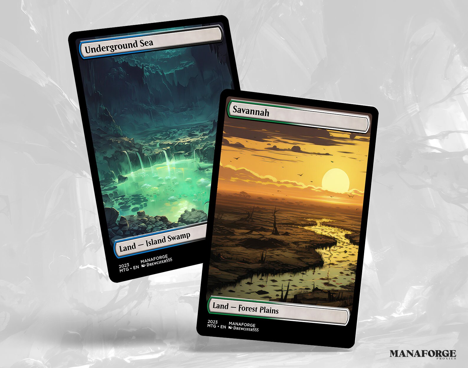 Studio Ghibli Dual Land Proxies Full Art MTG Basic Lands Set Volume One Etsy