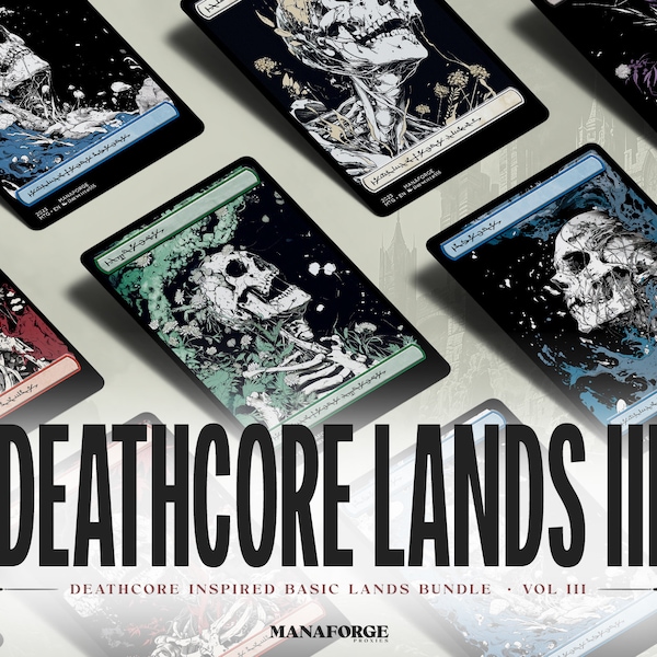 Deathcore Inspired Basic Lands Set - Full Art MTG Proxies - Volume Three