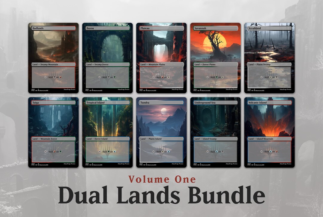 Dual Lands Vol. 1 Premium Full Art MTG Proxies Etsy