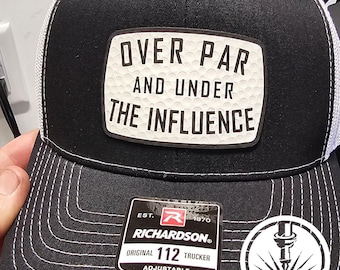 Over Par and Under The Influence - Golfball Texture patch hat