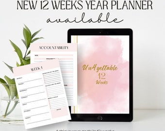 12 Week Year Planner, get more done in 12 weeks than in a year, your # 1 weekly planner, planner, That girl planner, goals achieving planner