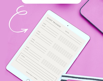 Habit tracker, Planner, On page habit tracker, Consistency habits, Measurable Habits, Accountability habit tracker, daily tracker, weekly