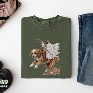 Cavapoo Halloween Shirt, Cavapoo Gifts, Funny Western Halloween, Cavapoo Mom Gifts, Cowboy Ghost Shirt, Cavapoo Lover Shirt