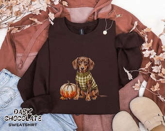 Dachshund Pumpkin Sweatshirt, Dachshund Gifts, Autumn Dog Shirt, Dog Mom Gift, Dog Dad Gift, Dachshund Mom Shirt, Dachshund Hoodie