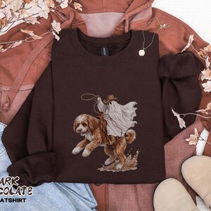 Cavapoo Halloween Sweatshirt, Cavapoo Gifts, Funny Western Halloween, Cavapoo Dad Gifts, Cowboy Ghost Dog Sweatshirt, Cavapoo Mom Gifts
