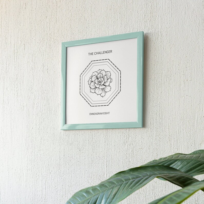 Enneagram Type 8 Flower Wall Art Printable Challenger Geometric Digital