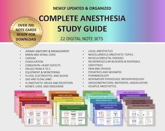 Complete Anesthesia Study Guide for SRNAs, CRNAs, CAAs, and Residents, Anesthesia & Me Notes