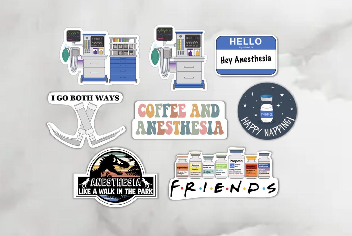 BOGO Anesthesia Stickers! Buy One Get One FREE - Etsy