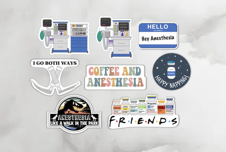 BOGO Anesthesia Stickers! Buy One Get One FREE image 1