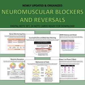Bloqueadores neuromusculares y sus reversiones: Notas para SRNA/CRNA, Anestesia y mis notas