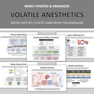 Volatile Anesthetics SRNA/CRNA Notes, Anesthesia & Me Notes