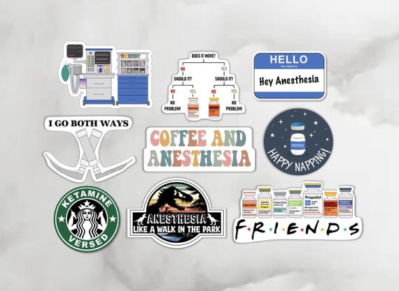 BOGO Anesthesia Stickers! Buy One Get One FREE
