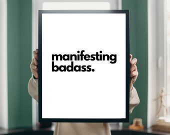 arte de parede manifesta | cartaz de manifesto | download digital | impressões da lei da atração | pôster engraçado | cartaz com slogan | impressão minimalista