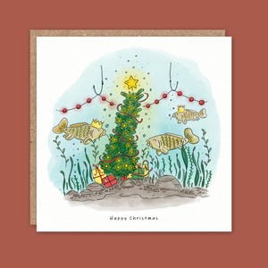 Fisch Weihnacht – Weihnachtskarte, Karpfen Illustration