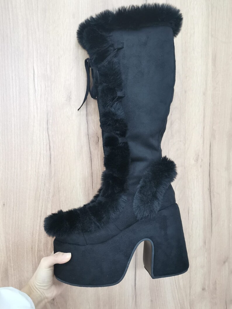 Fur Harajuku Y2k Winter Boots Etsy