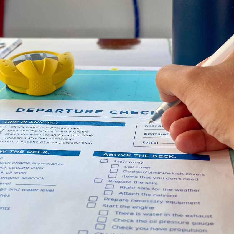 Sailing Departure Checklist PDF for Print and Digital Sailing How to & Boating Checklist Etsy