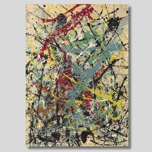 Jackson Pollock Nummer 16 Leinwand Wandkunst, Tropftechnik Kunst, Moderne Kunst, Ausstellung Poster, Trendy Dekor, Großes Abstraktes Gemälde, Geschenk